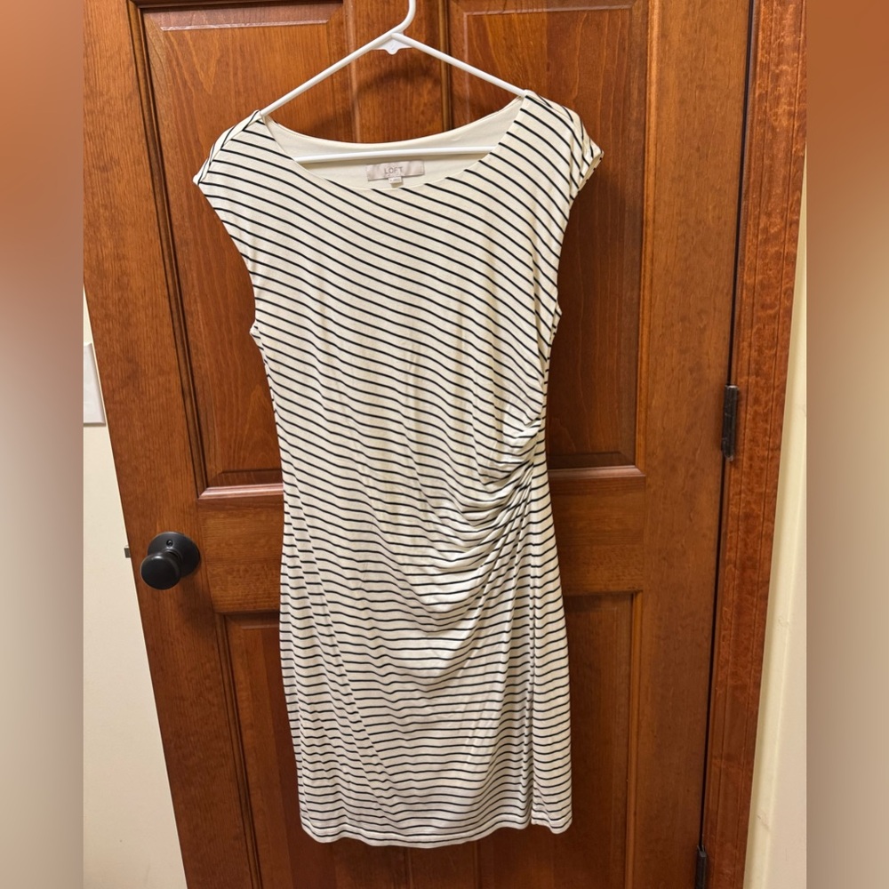 Loft Striped Black and CreamDress